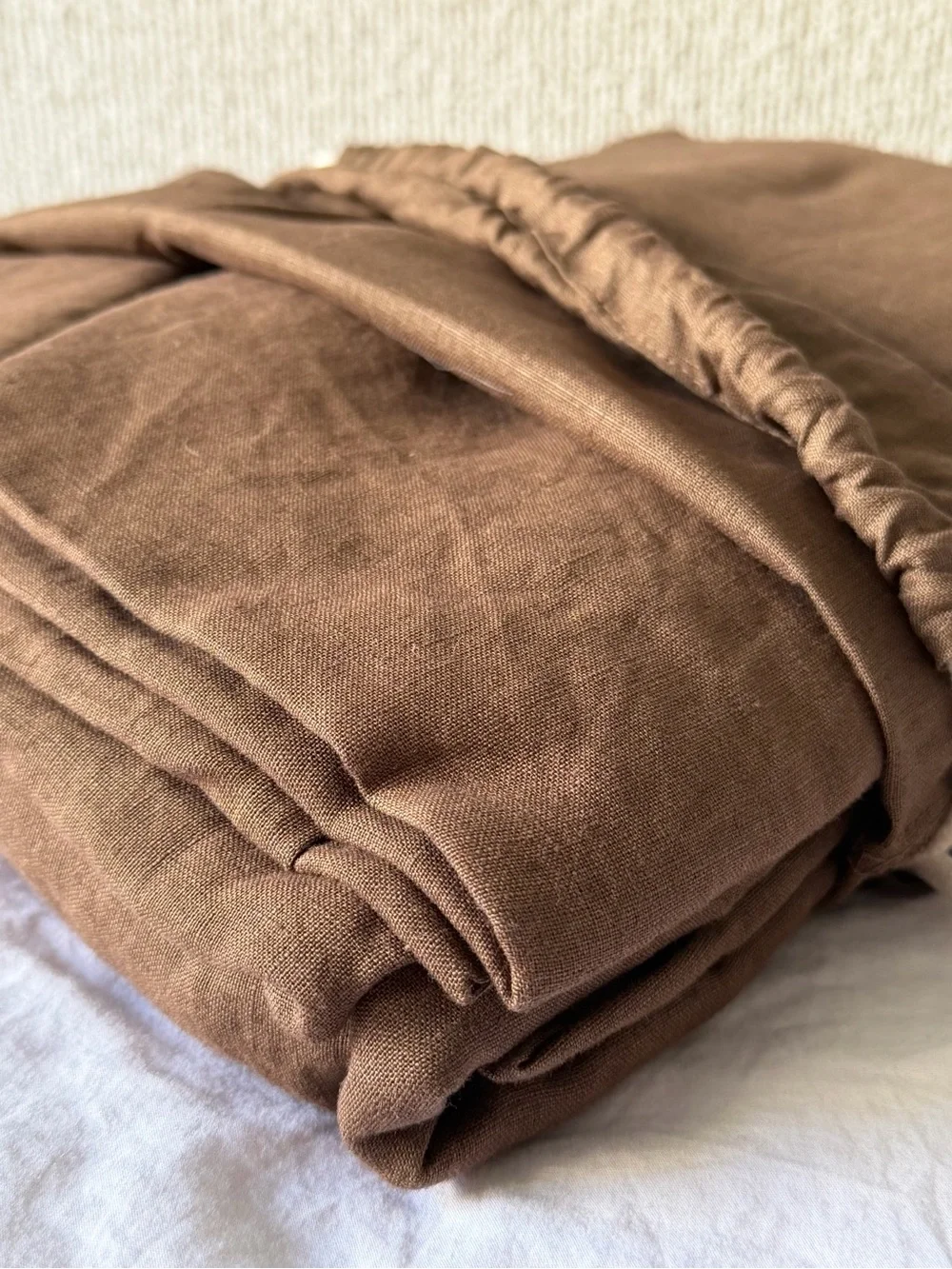 Quince European Linen Duvet Cover Set Full/Queen Espresso 3 Piece
